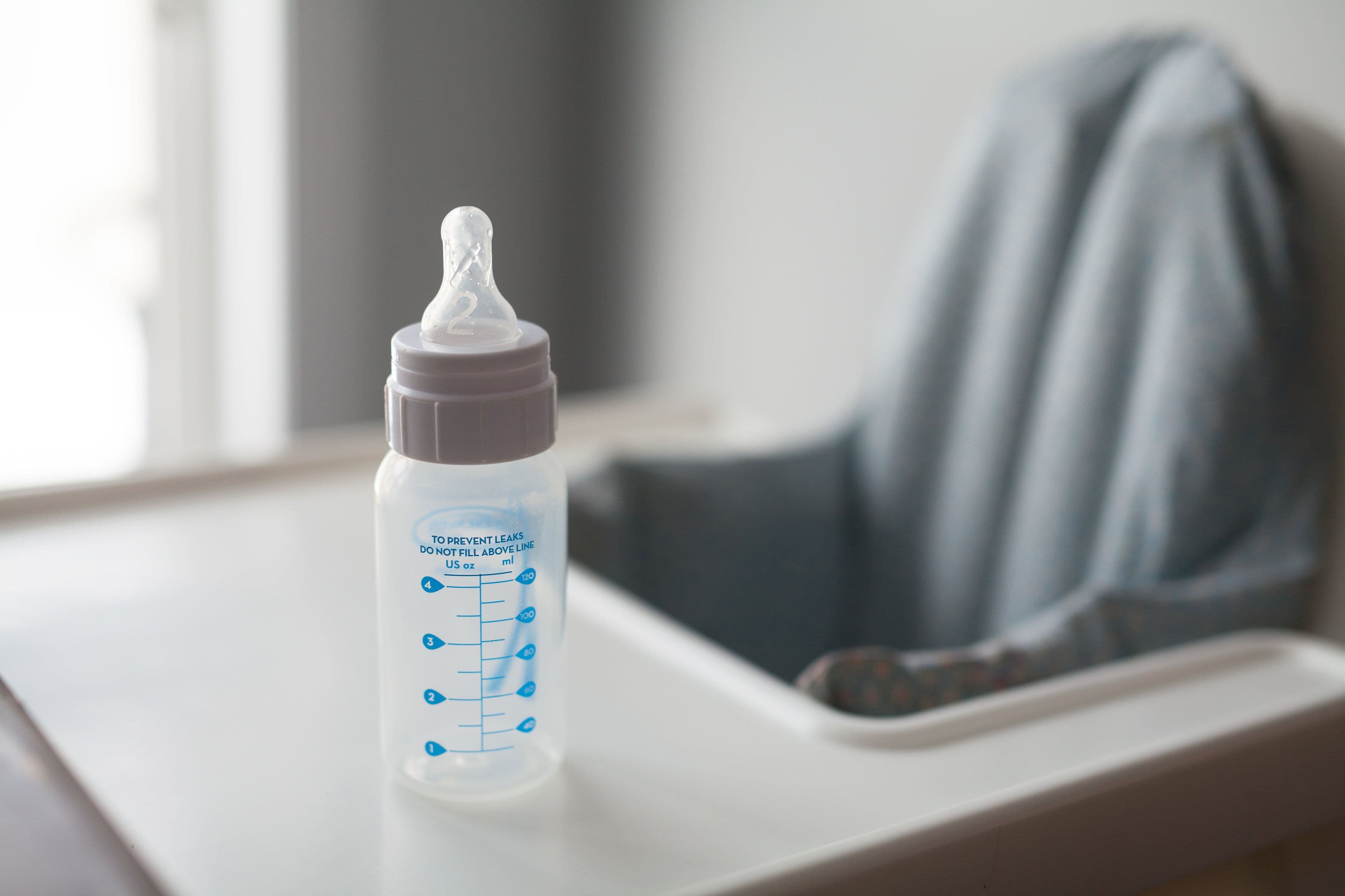 Plastic bottles with microplastics and stains