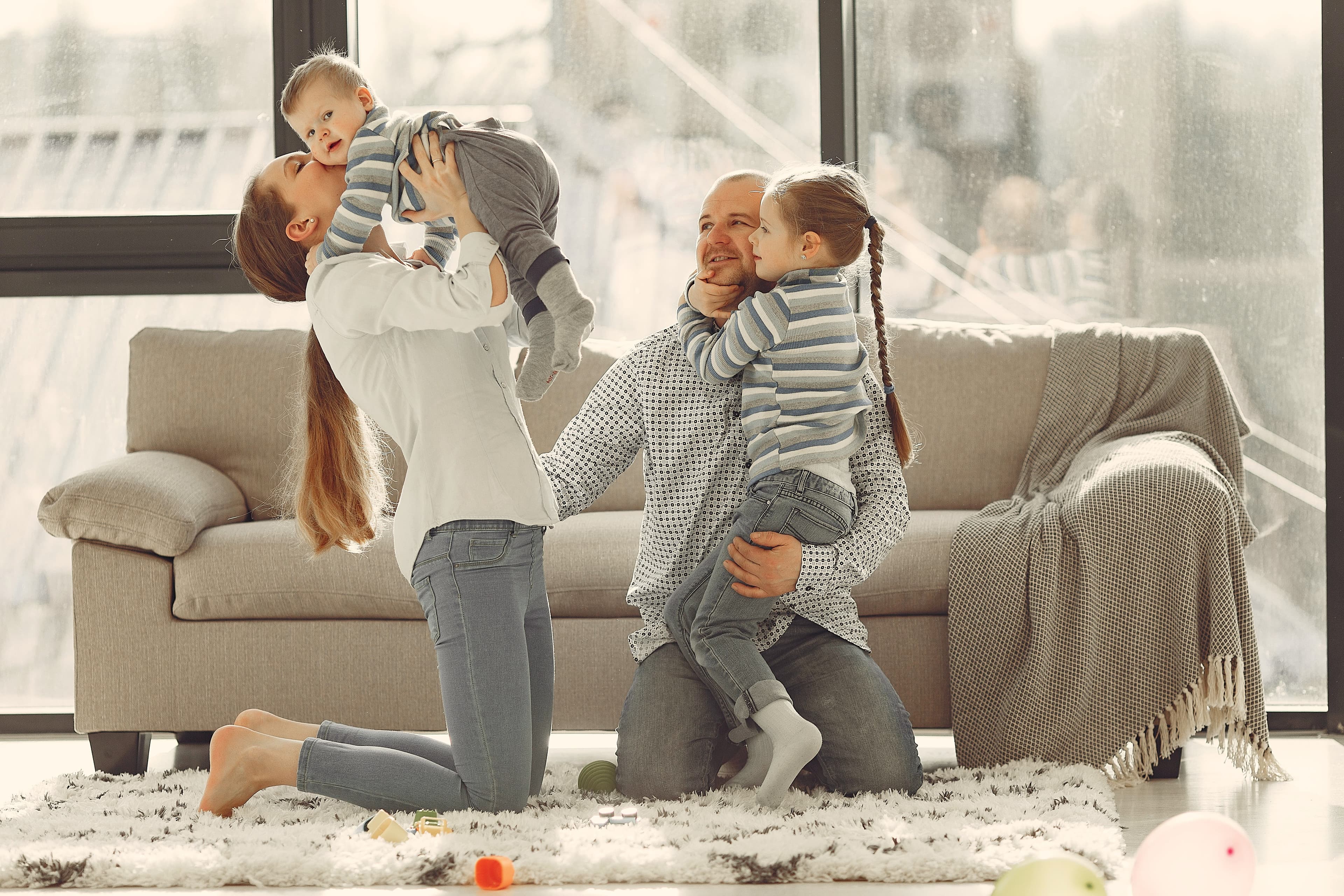 Happy family enjoying peaceful parenting moments with RiseCub